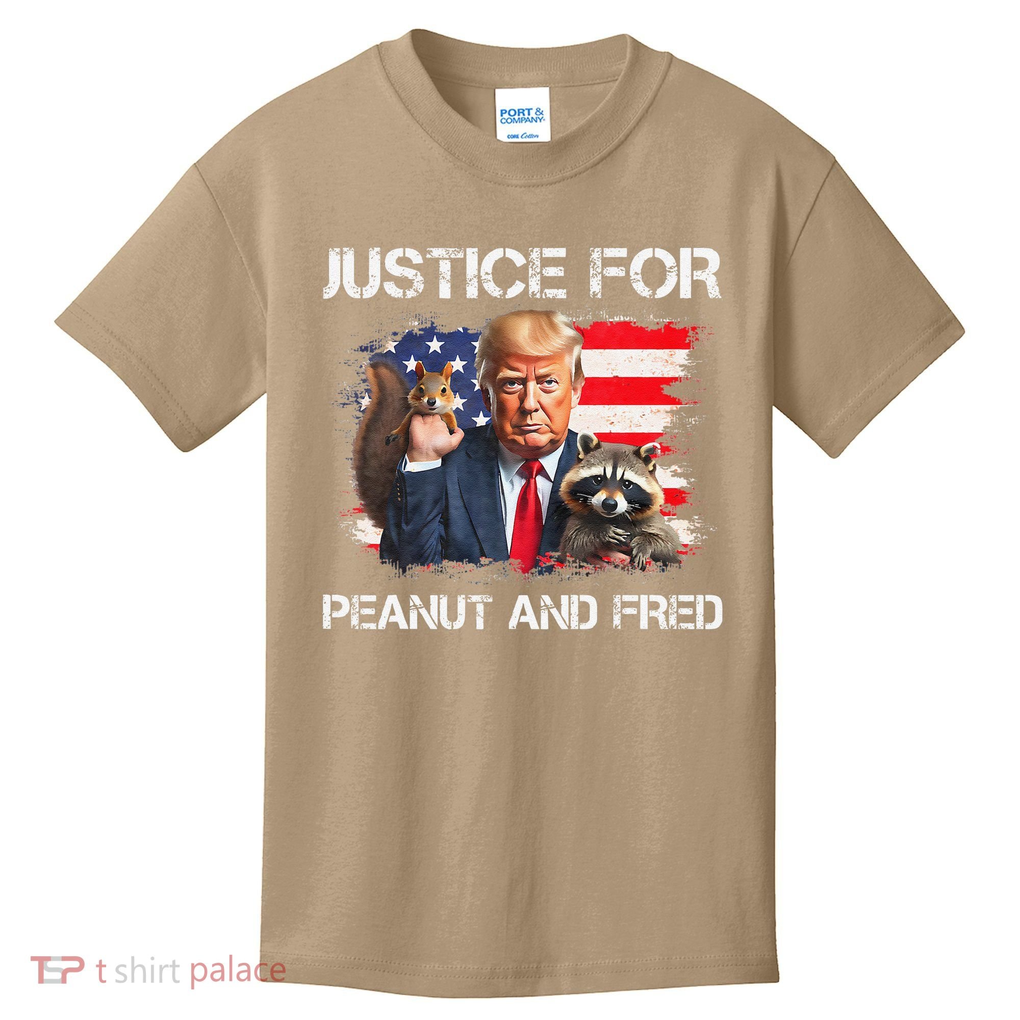 Justice For Peanut Squirrel Fred Raccoon Vote Trump Maga Kids T-Shirt