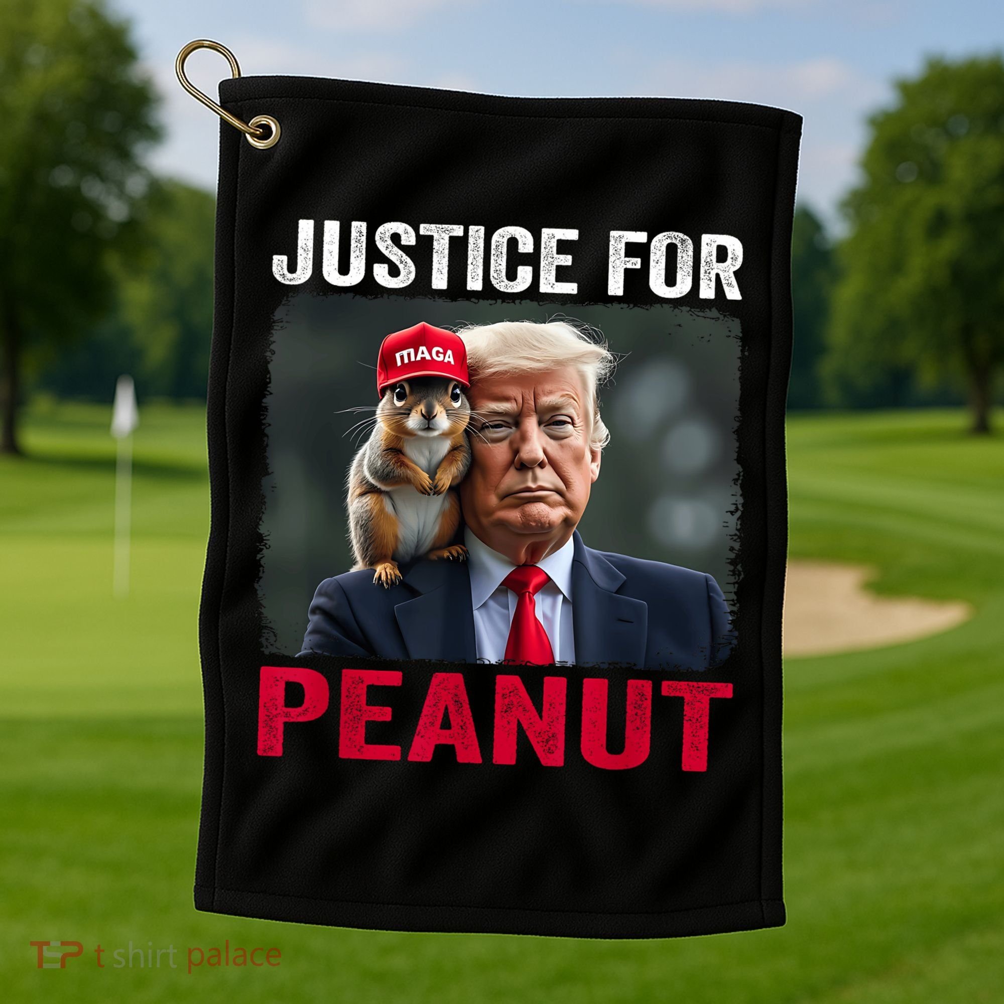 Justice For Peanut The Squirrel Wanted Golf Towel