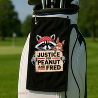 Justice For Peanut The Squirrel And Fred The Raccon Golf Towel thumb 2