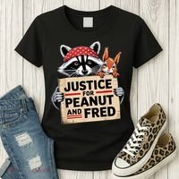 Justice For Peanut The Squirrel And Fred The Raccon Women's T-Shirt thumb 3
