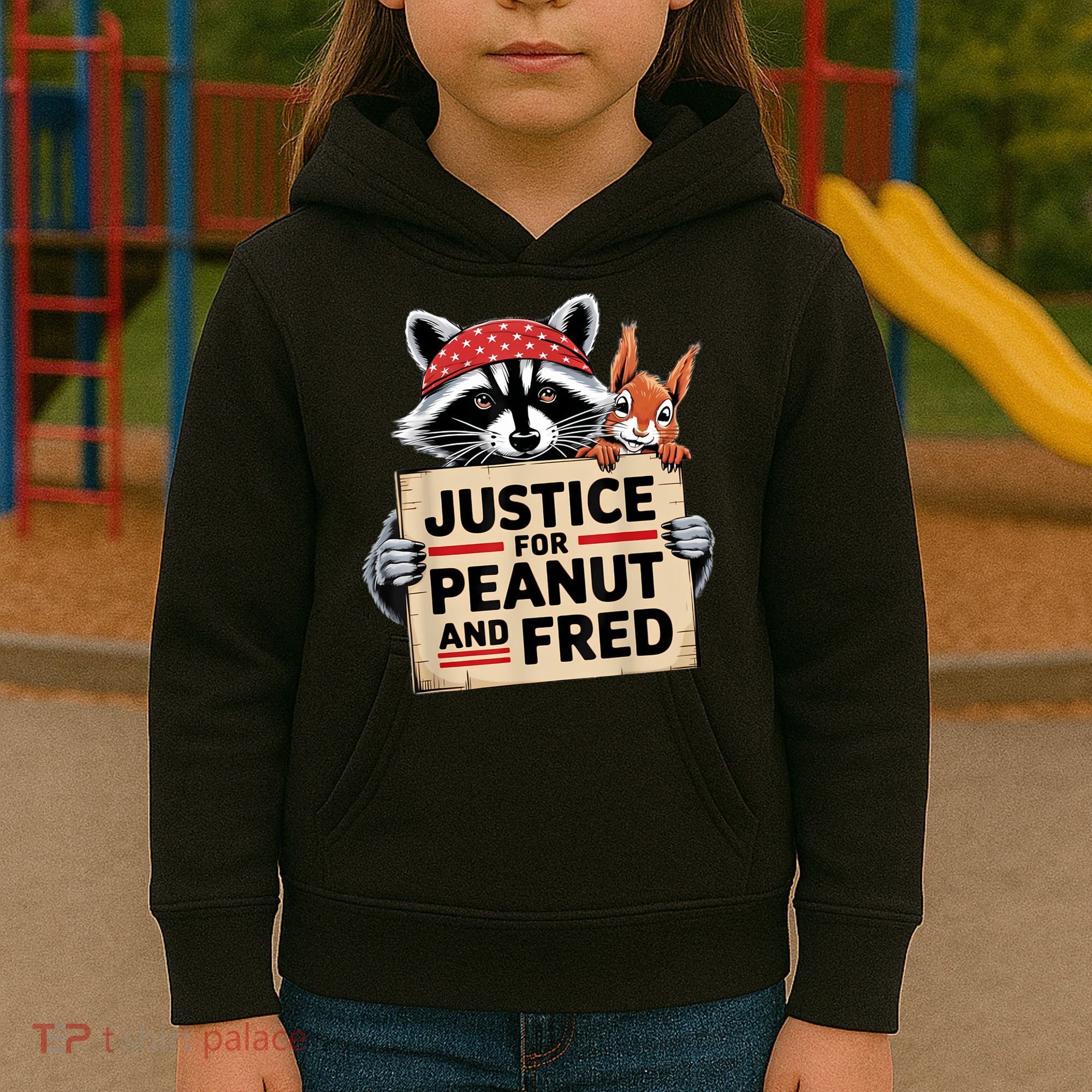 Justice For Peanut The Squirrel And Fred The Raccon Kids Hoodie