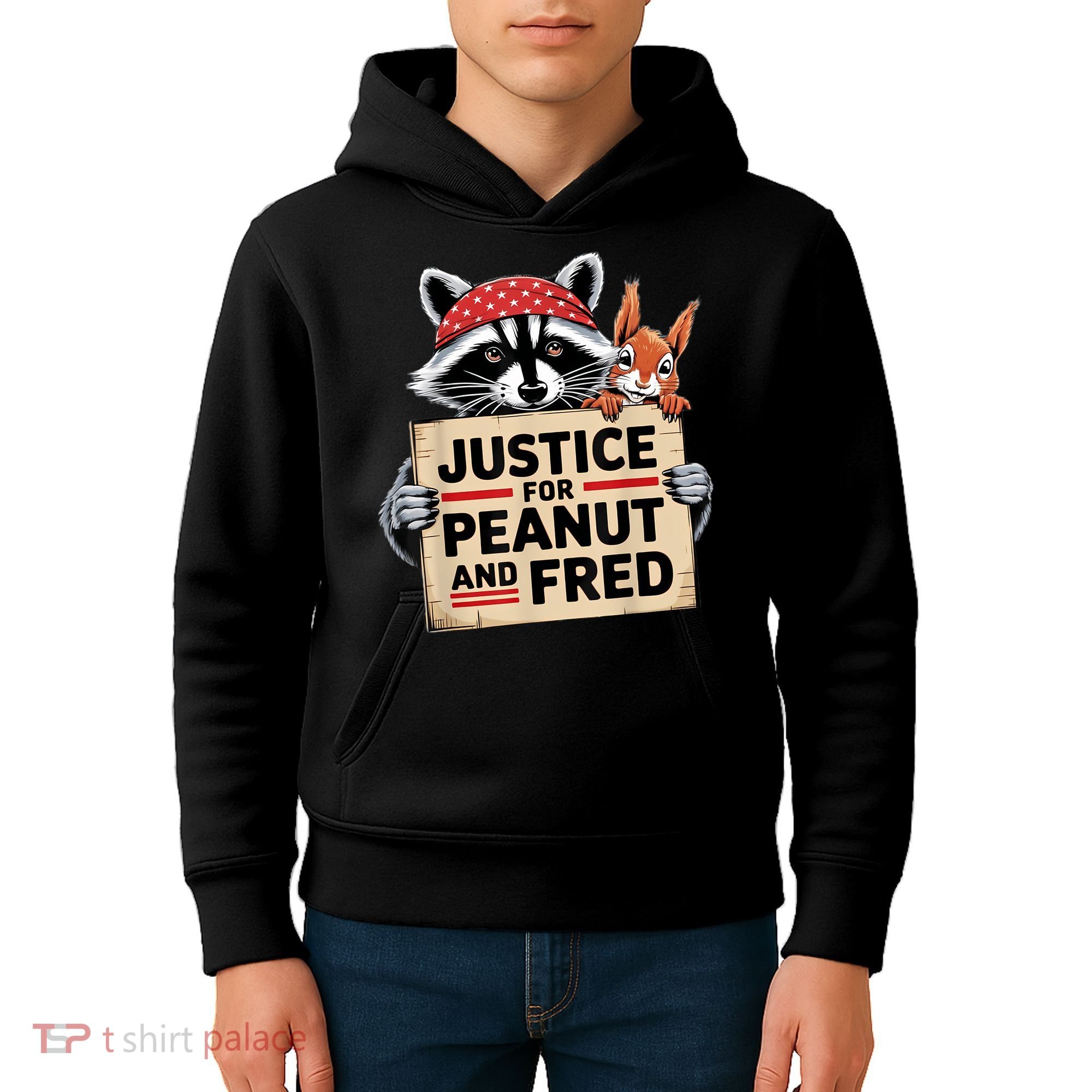 Justice For Peanut The Squirrel And Fred The Raccon Kids Hoodie
