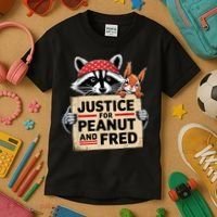 Justice For Peanut The Squirrel And Fred The Raccon Kids T-Shirt thumb 3