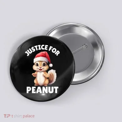 Justice For Peanut The Squirrel Funny Button