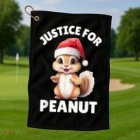 Justice For Peanut The Squirrel Funny Golf Towel thumb 1