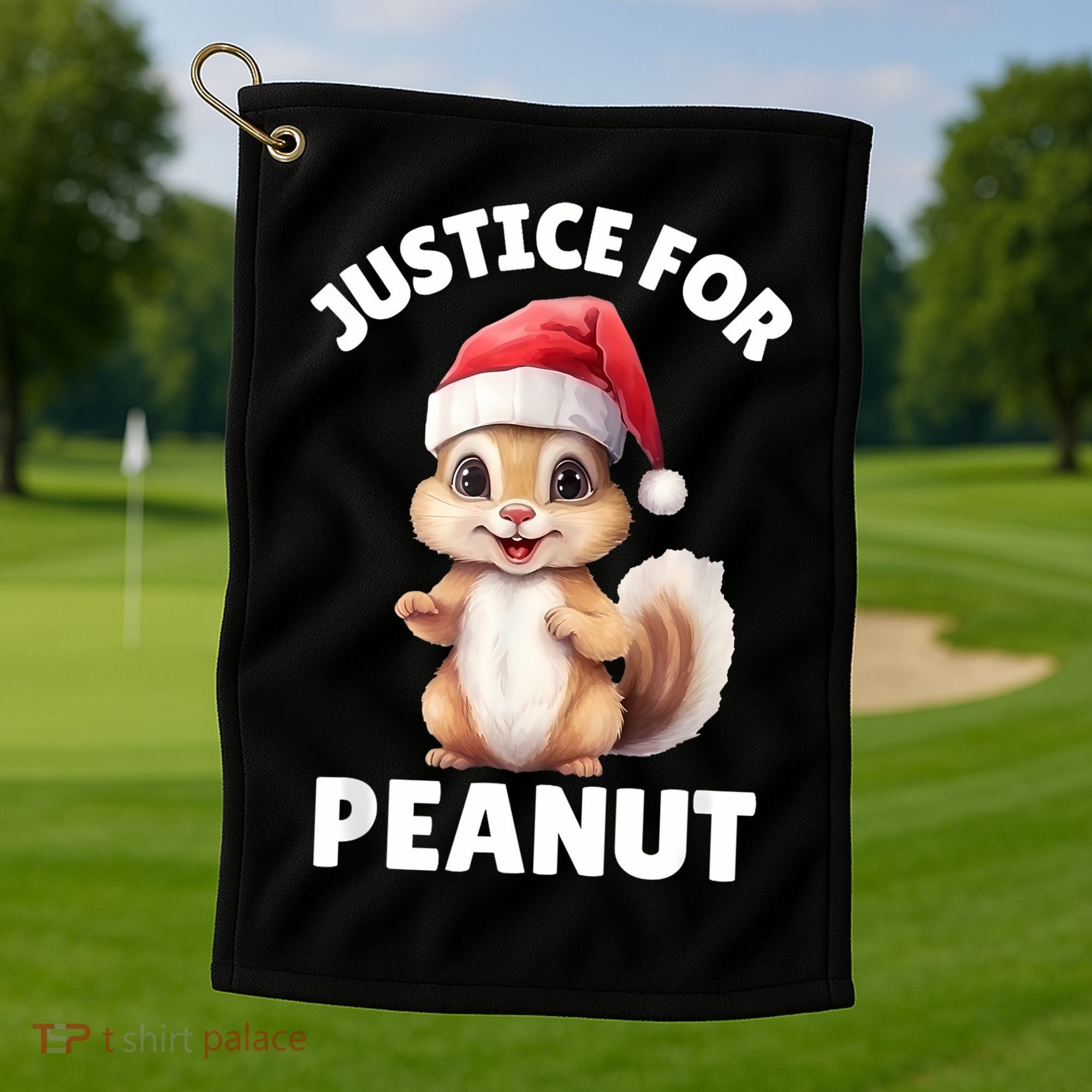 Justice For Peanut The Squirrel Funny Golf Towel