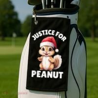 Justice For Peanut The Squirrel Funny Golf Towel thumb 2