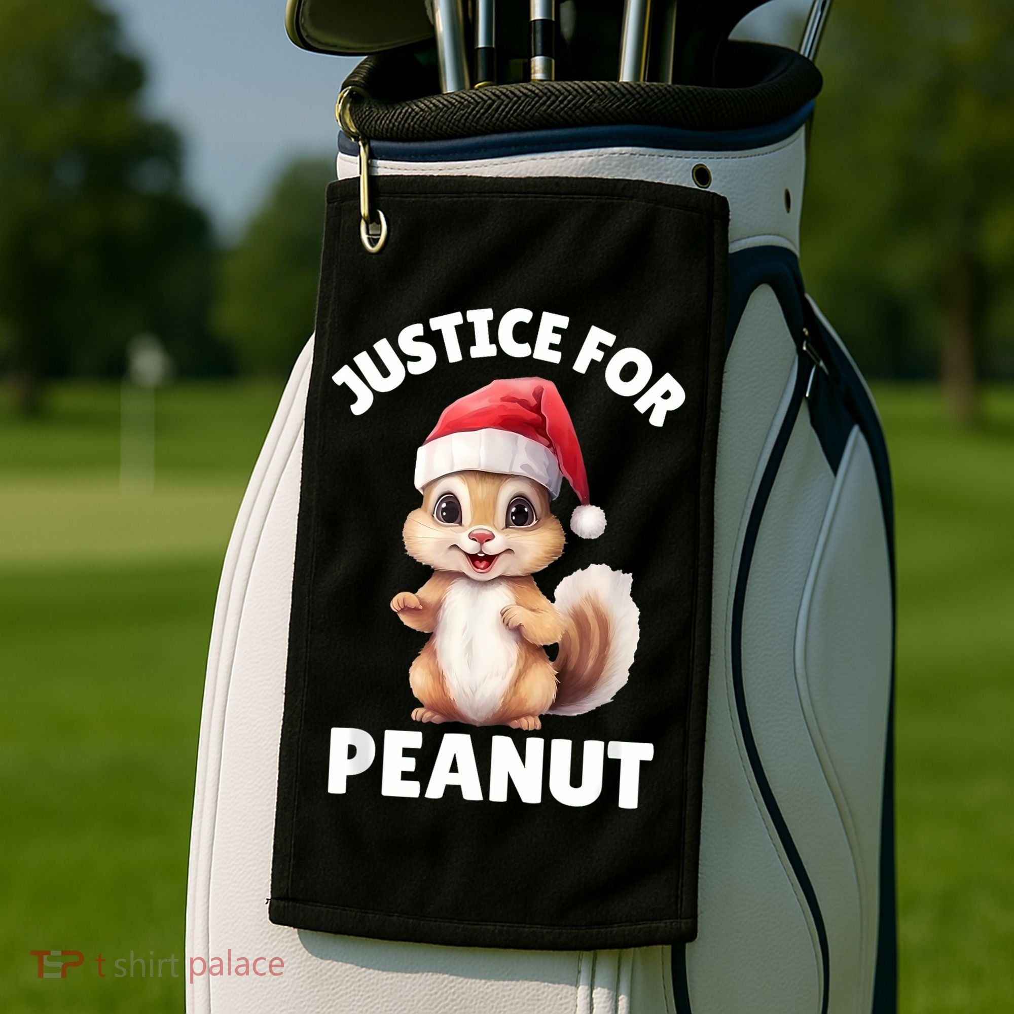 Justice For Peanut The Squirrel Funny Golf Towel