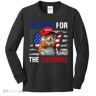 Justice For Peanut The Squirrel Peanut Squirrel Kids Long Sleeve Shirt