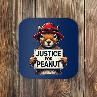 Justice For Peanut The Squirrel Wanted Coaster
