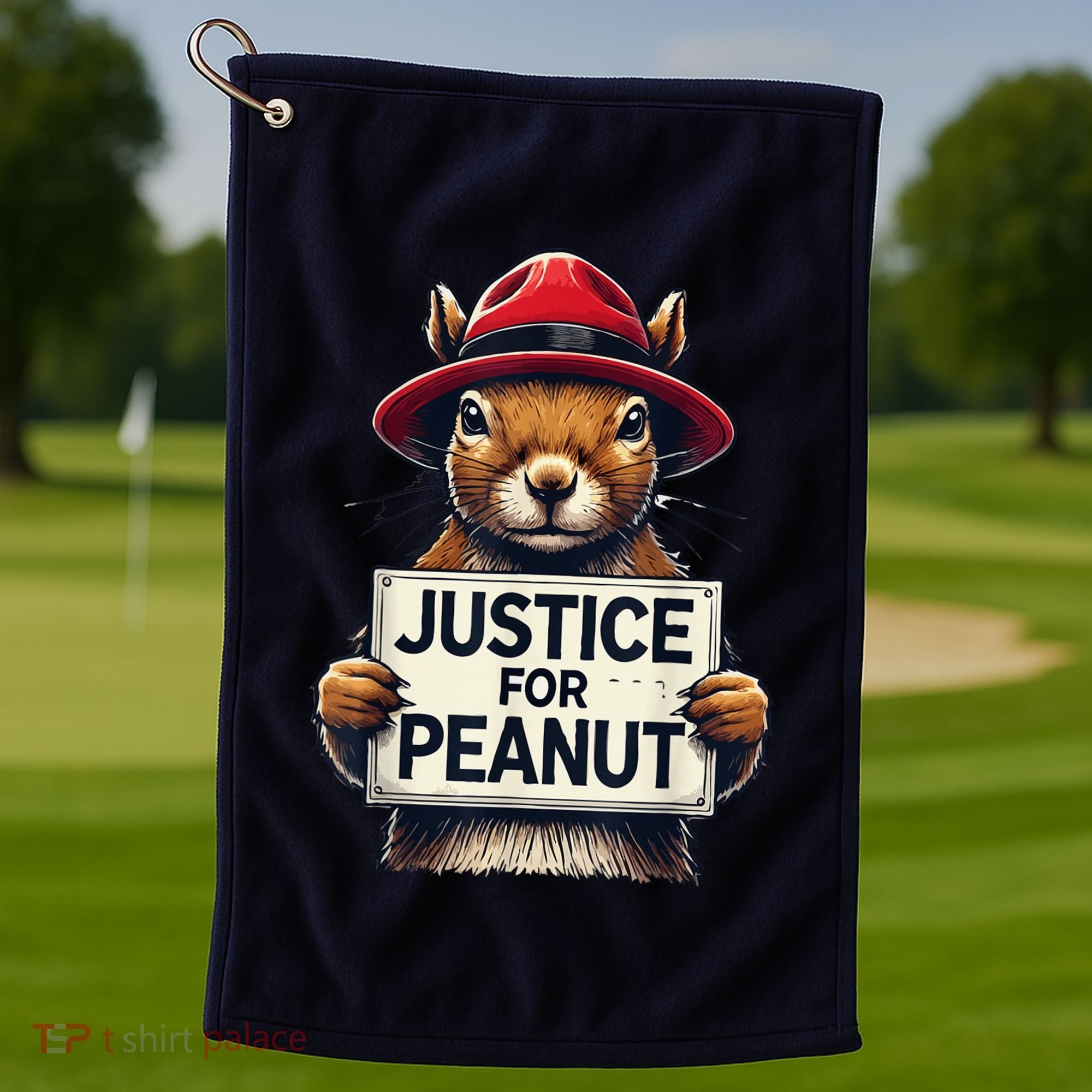 Justice For Peanut The Squirrel Wanted Golf Towel