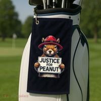 Justice For Peanut The Squirrel Wanted Golf Towel thumb 2