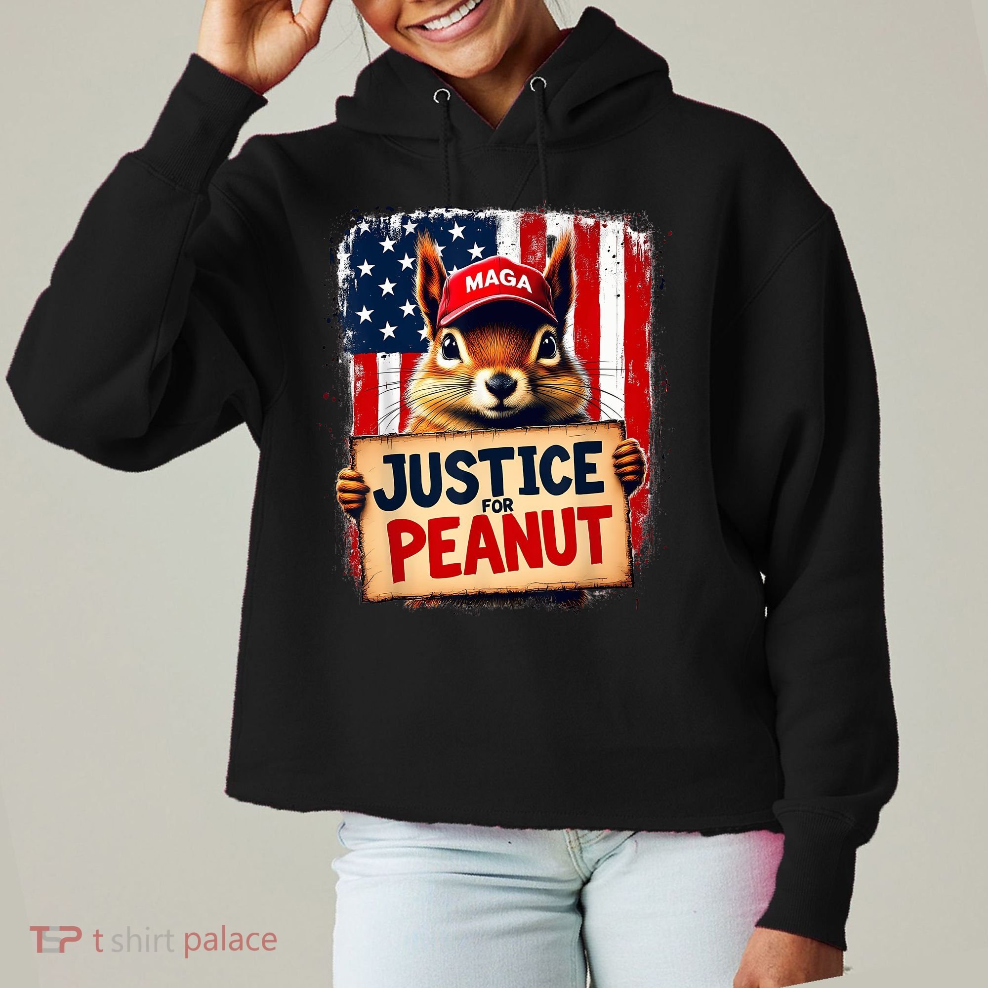 Justice For Peanut The Squirrel Peanut Squirrel Maga Ladies Heavyweight Boxy Pullover Hoodie