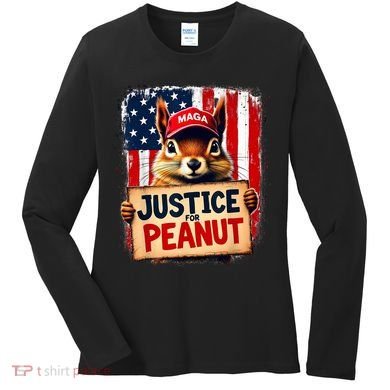 Justice For Peanut The Squirrel Peanut Squirrel Maga Women's Long Sleeve Shirt