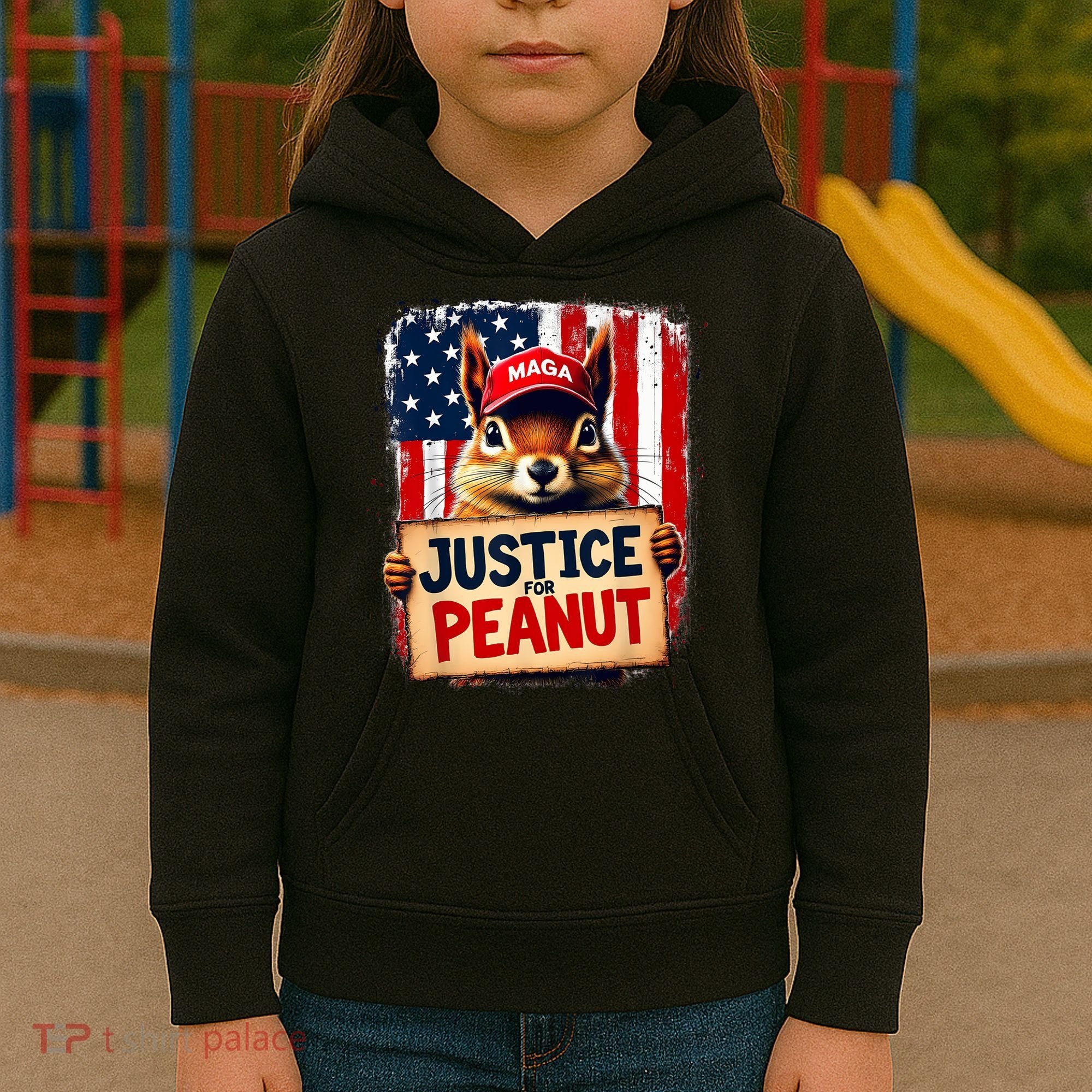 Justice For Peanut The Squirrel Peanut Squirrel Maga Kids Hoodie
