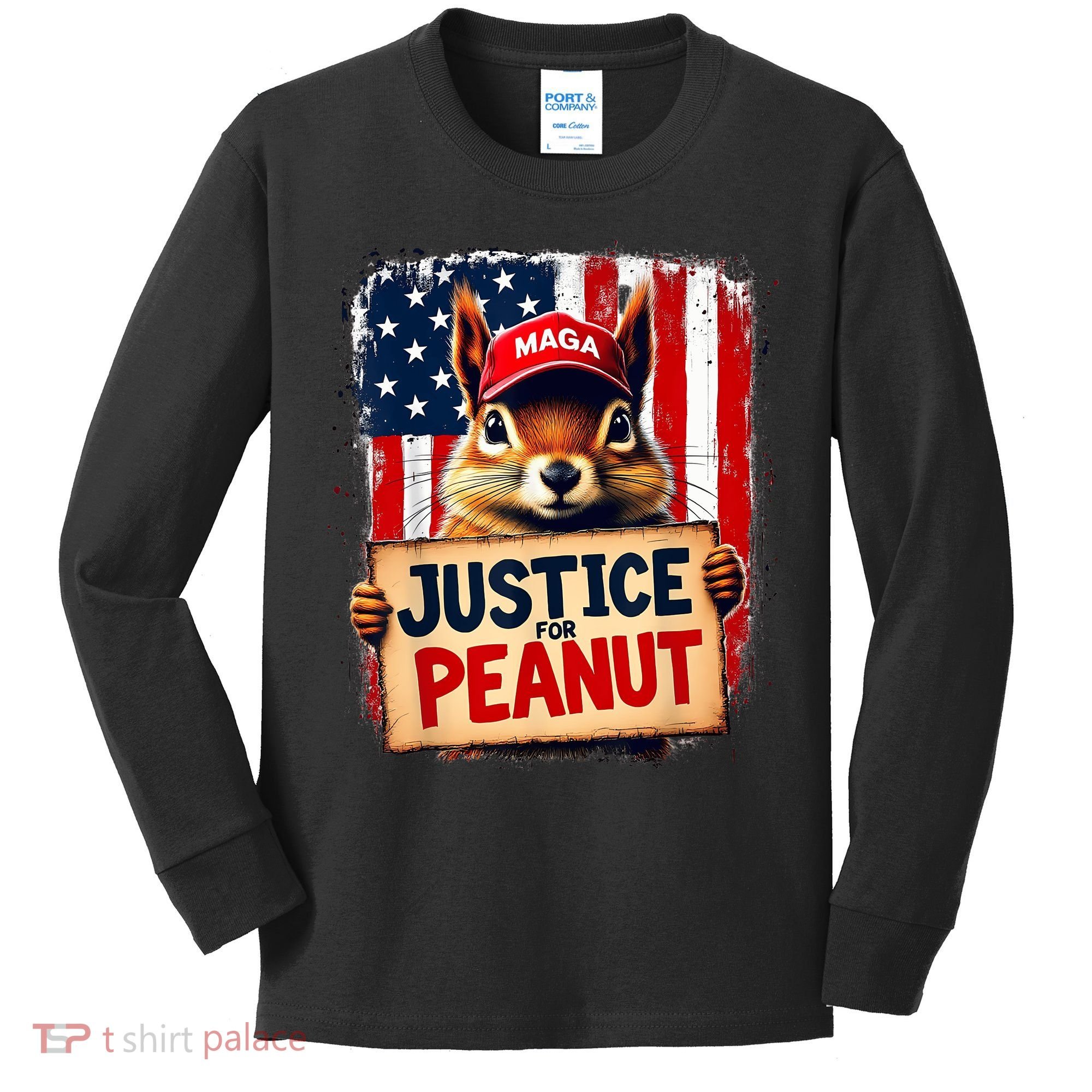 Justice For Peanut The Squirrel Peanut Squirrel Maga Kids Long Sleeve Shirt