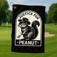 Justice For Peanut The Squirrel Peanut Squirrel Wanted Golf Towel thumb 1