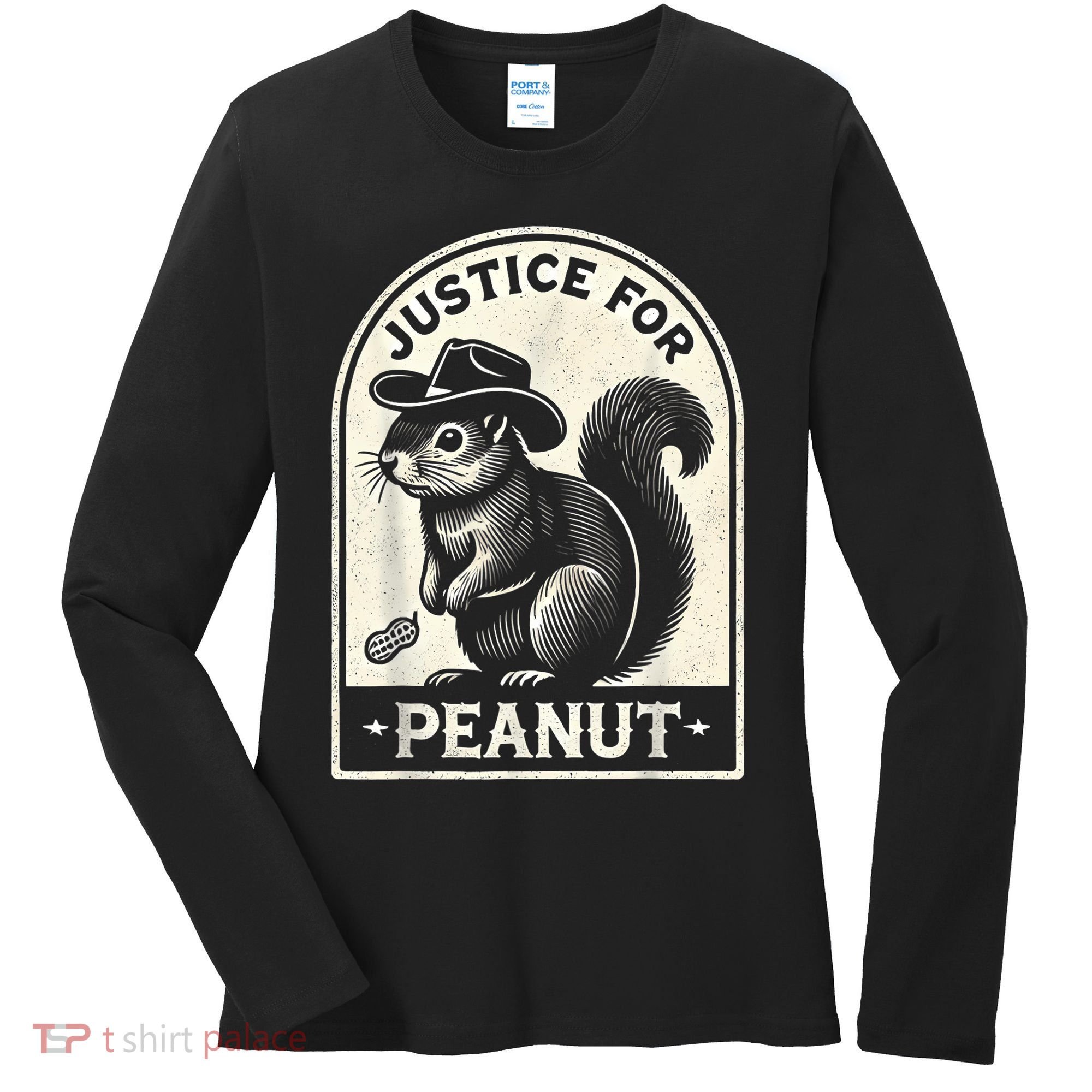 Justice For Peanut The Squirrel Peanut Squirrel Wanted Women's Long Sleeve Shirt
