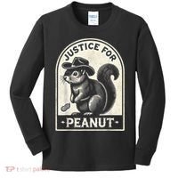 Justice For Peanut The Squirrel Peanut Squirrel Wanted Kids Long Sleeve Shirt thumb 0