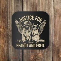 Justice For Peanut And Fred Peanut Squirrel Fred Raccoon Coaster thumb 0