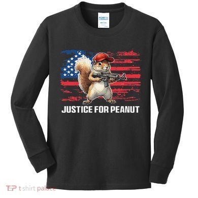 Justice For Peanut The Squirrel Peanut Squirrel Pnut Kids Long Sleeve Shirt