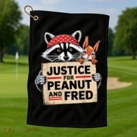 Justice For Peanut And Fred Animal Rights Protest Golf Towel thumb 1
