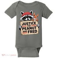 Justice For Peanut And Fred Animal Rights Protest Baby Bodysuit thumb 0