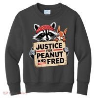 Justice For Peanut And Fred Animal Rights Protest Kids Sweatshirt thumb 0