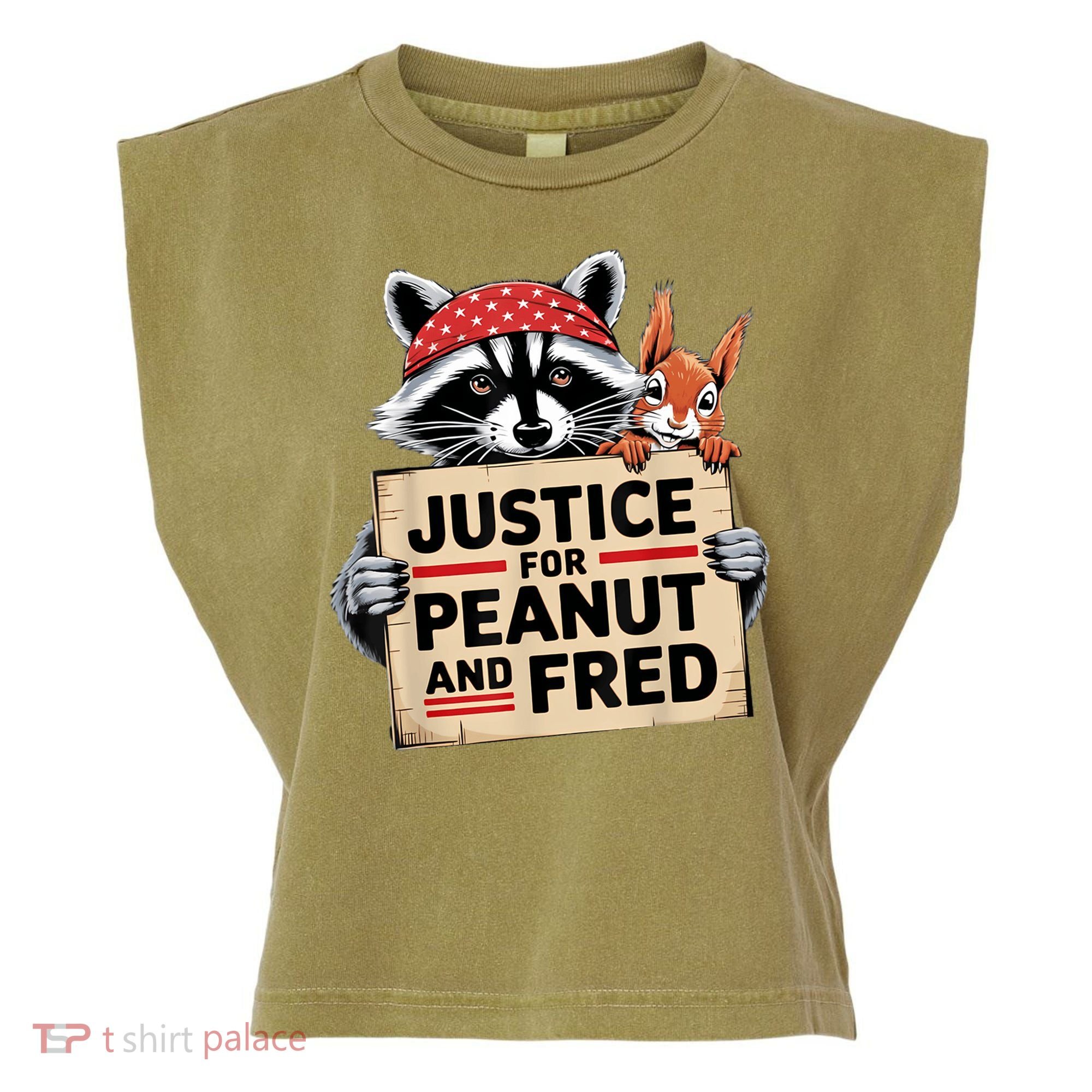 Justice For Peanut And Fred Animal Rights Protest Garment-Dyed Women's Muscle Tee