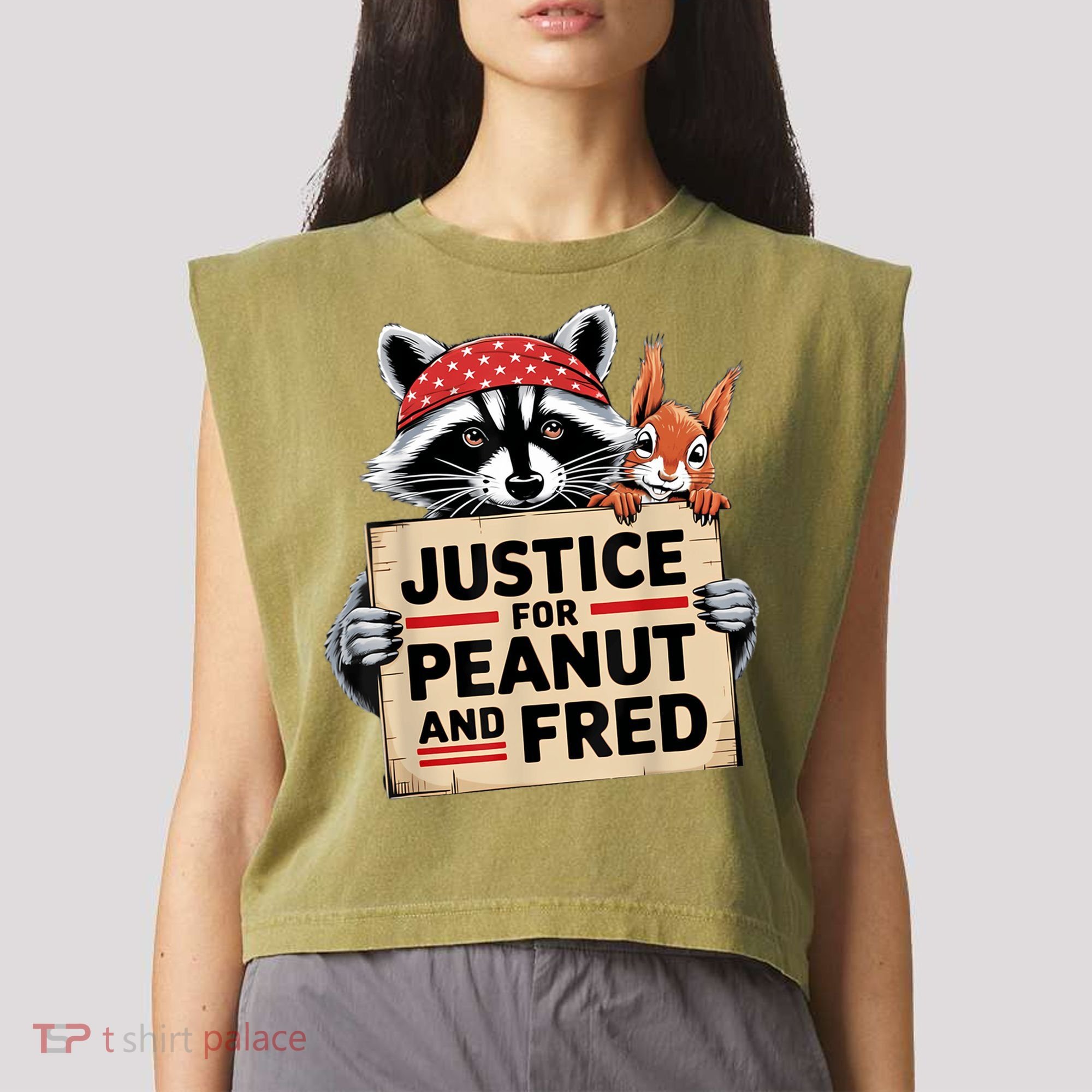 Justice For Peanut And Fred Animal Rights Protest Garment-Dyed Women's Muscle Tee