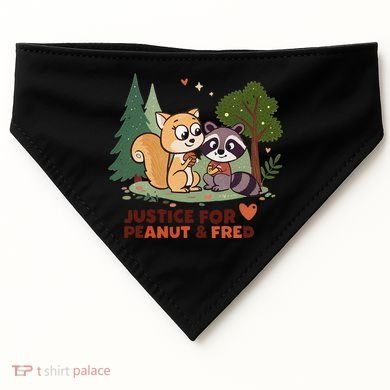 Justice For Peanut The Squirrel And Fred The Raccon USA-Made Doggie Bandana