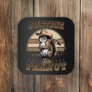 Justice For Peanut The Squirrel P地Ut Pnut Peanut Squirrel Coaster