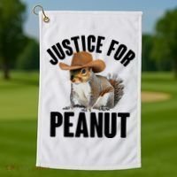 Justice For Peanut The Squirrel Golf Towel thumb 1