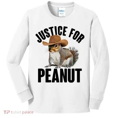 Justice For Peanut The Squirrel Kids Long Sleeve Shirt