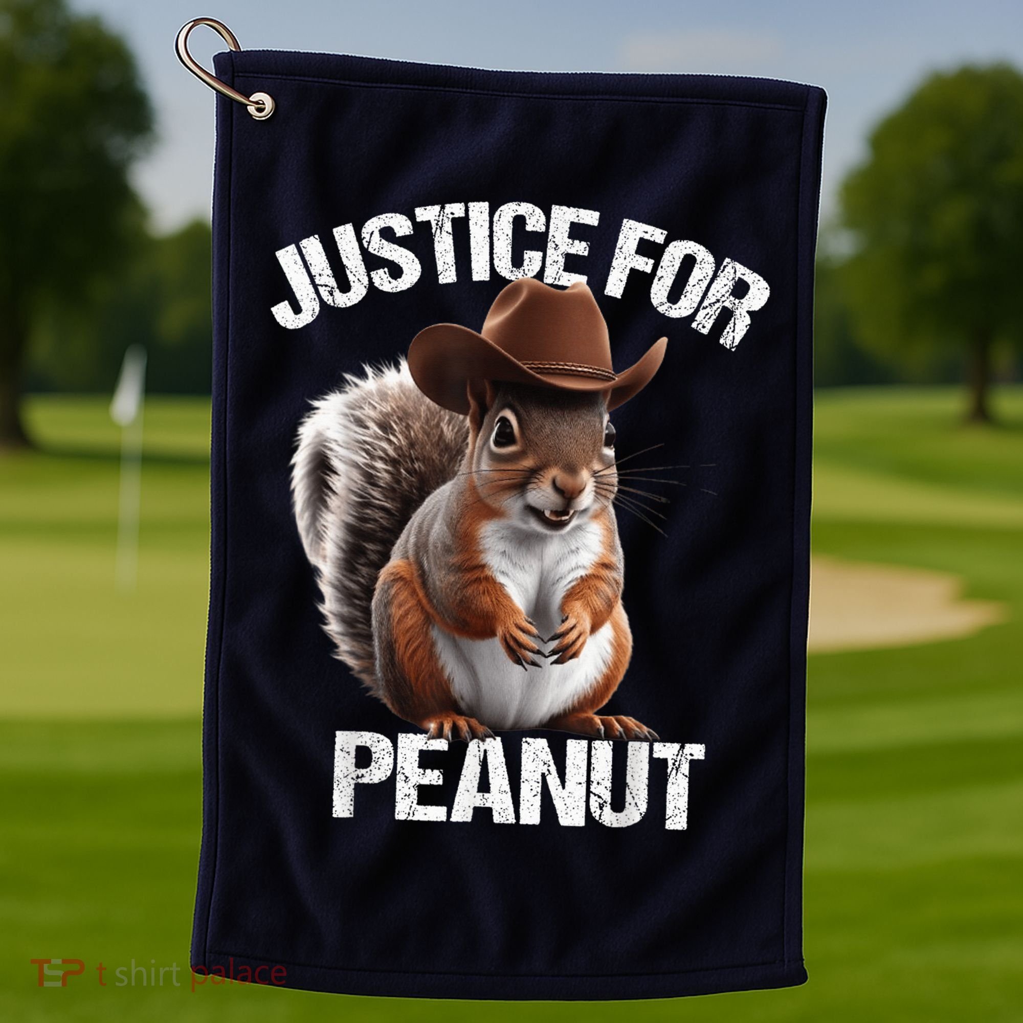 Justice For Peanut The Squirrel Cowboy Hat Peanut Squirrel Golf Towel