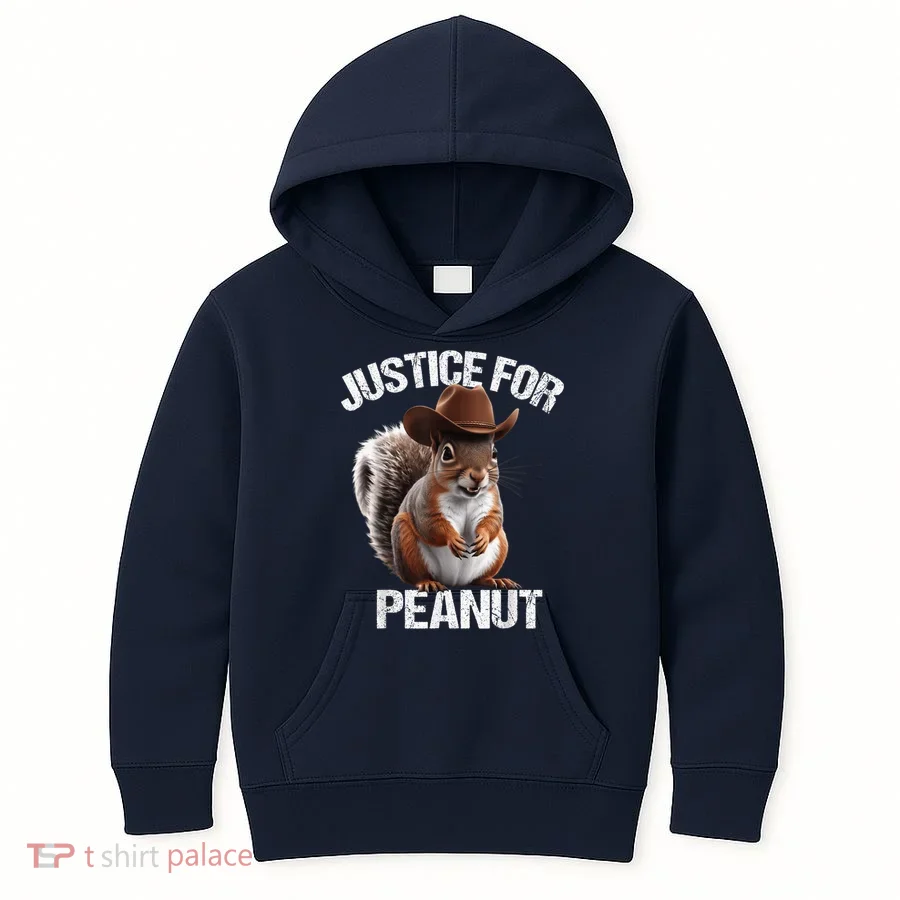 Justice For Peanut The Squirrel Cowboy Hat Peanut Squirrel Kids Hoodie