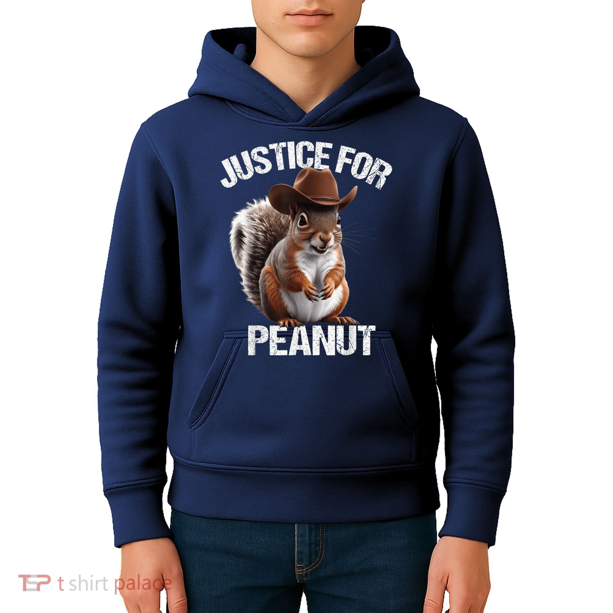 Justice For Peanut The Squirrel Cowboy Hat Peanut Squirrel Kids Hoodie