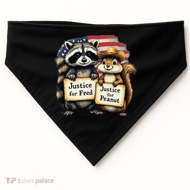 Justice For Peanut The Squirrel And Fred The Raccoon USA-Made Doggie Bandana
