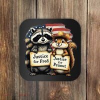 Justice For Peanut The Squirrel And Fred The Raccoon Coaster thumb 0