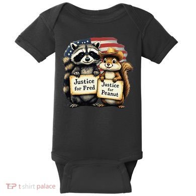 Justice For Peanut The Squirrel And Fred The Raccoon Baby Bodysuit