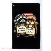 Justice For Peanut The Squirrel And Fred The Raccoon Golf Towel thumb 0