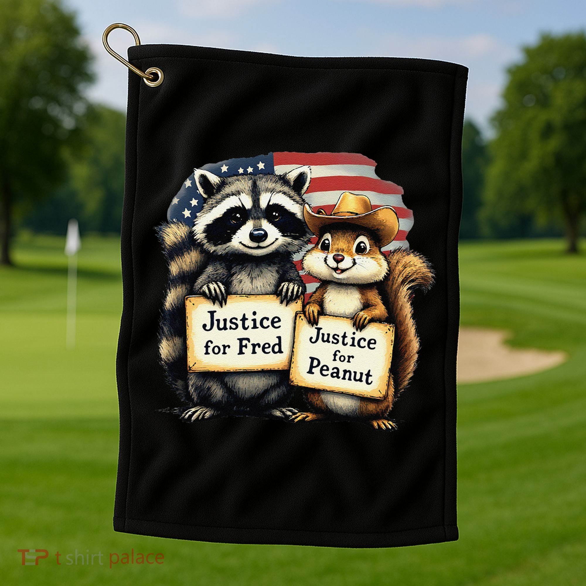Justice For Peanut The Squirrel And Fred The Raccoon Golf Towel