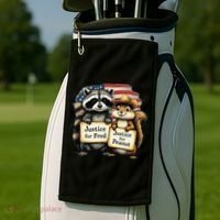 Justice For Peanut The Squirrel And Fred The Raccoon Golf Towel thumb 2