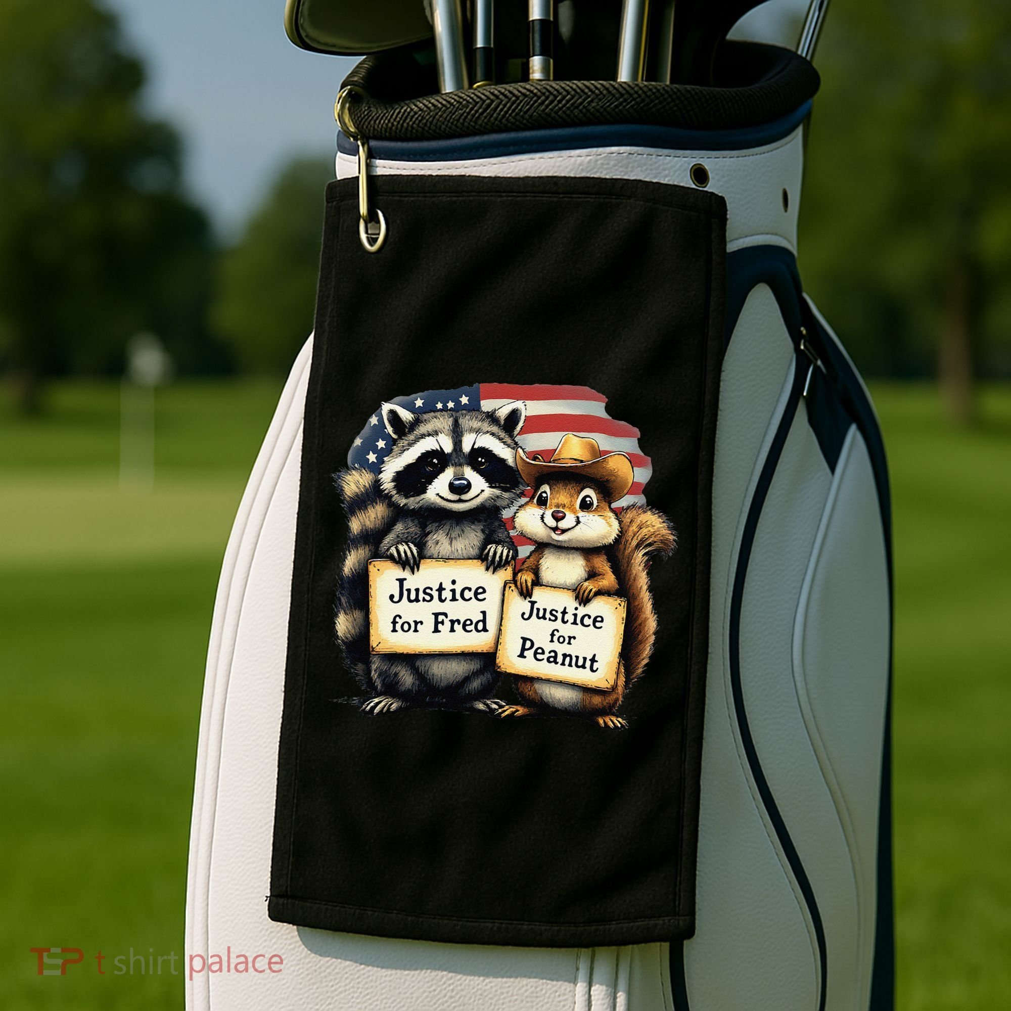 Justice For Peanut The Squirrel And Fred The Raccoon Golf Towel