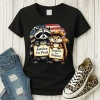 Justice For Peanut The Squirrel And Fred The Raccoon Women's T-Shirt thumb 3