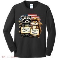 Justice For Peanut The Squirrel And Fred The Raccoon Kids Long Sleeve Shirt thumb 0