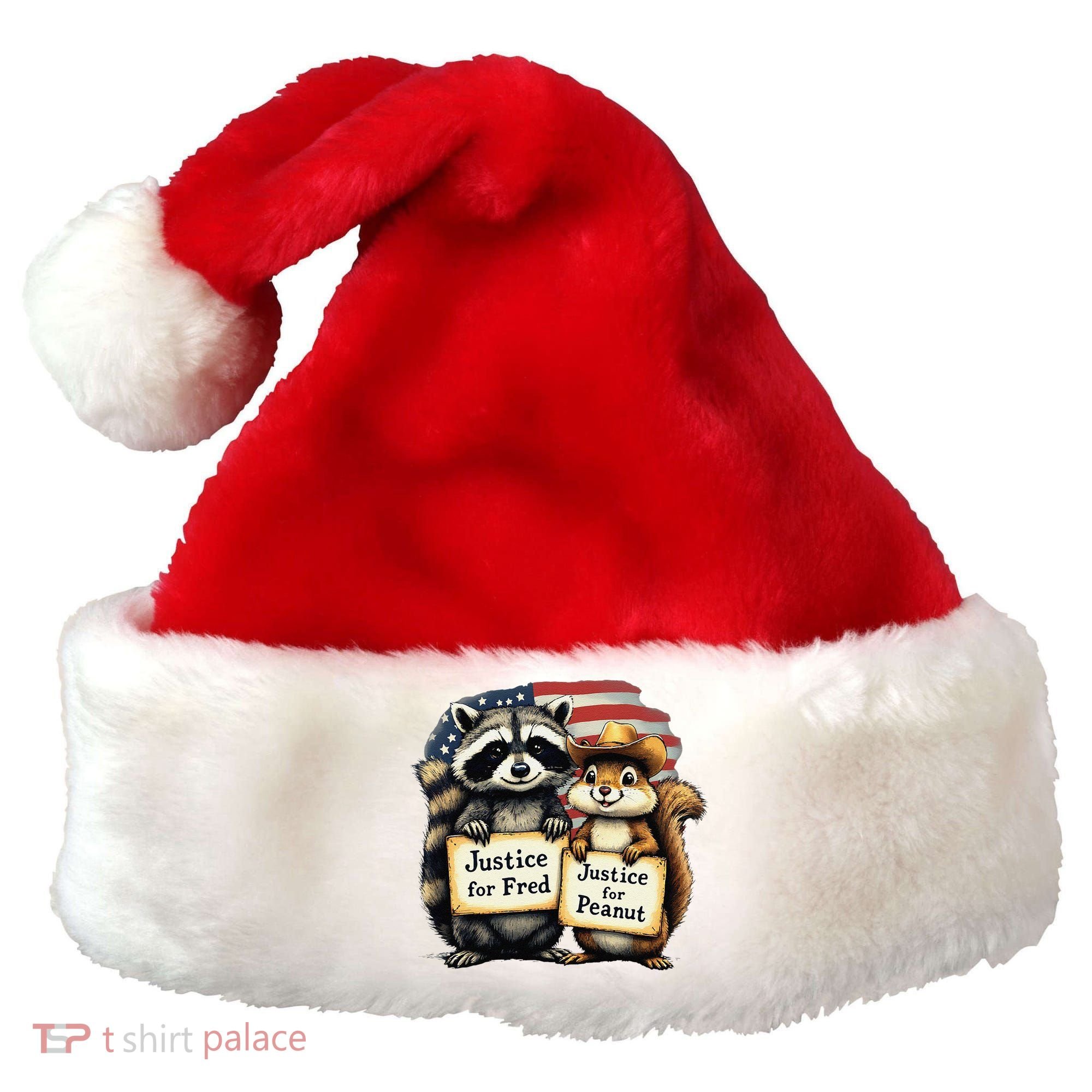 Justice For Peanut The Squirrel And Fred The Raccoon Santa Hat