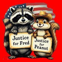Justice For Peanut The Squirrel And Fred The Raccoon Santa Hat thumb 1