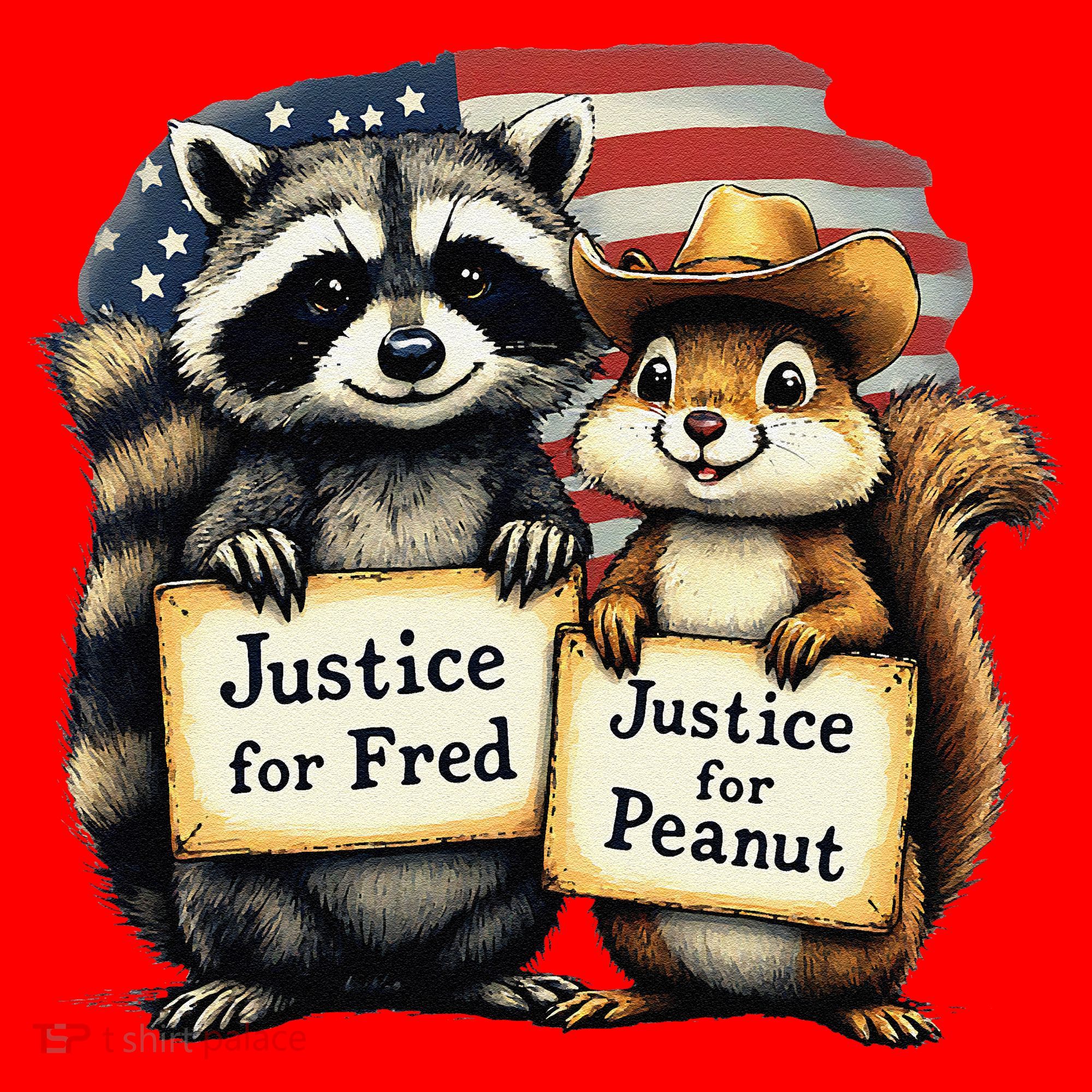 Justice For Peanut The Squirrel And Fred The Raccoon Santa Hat