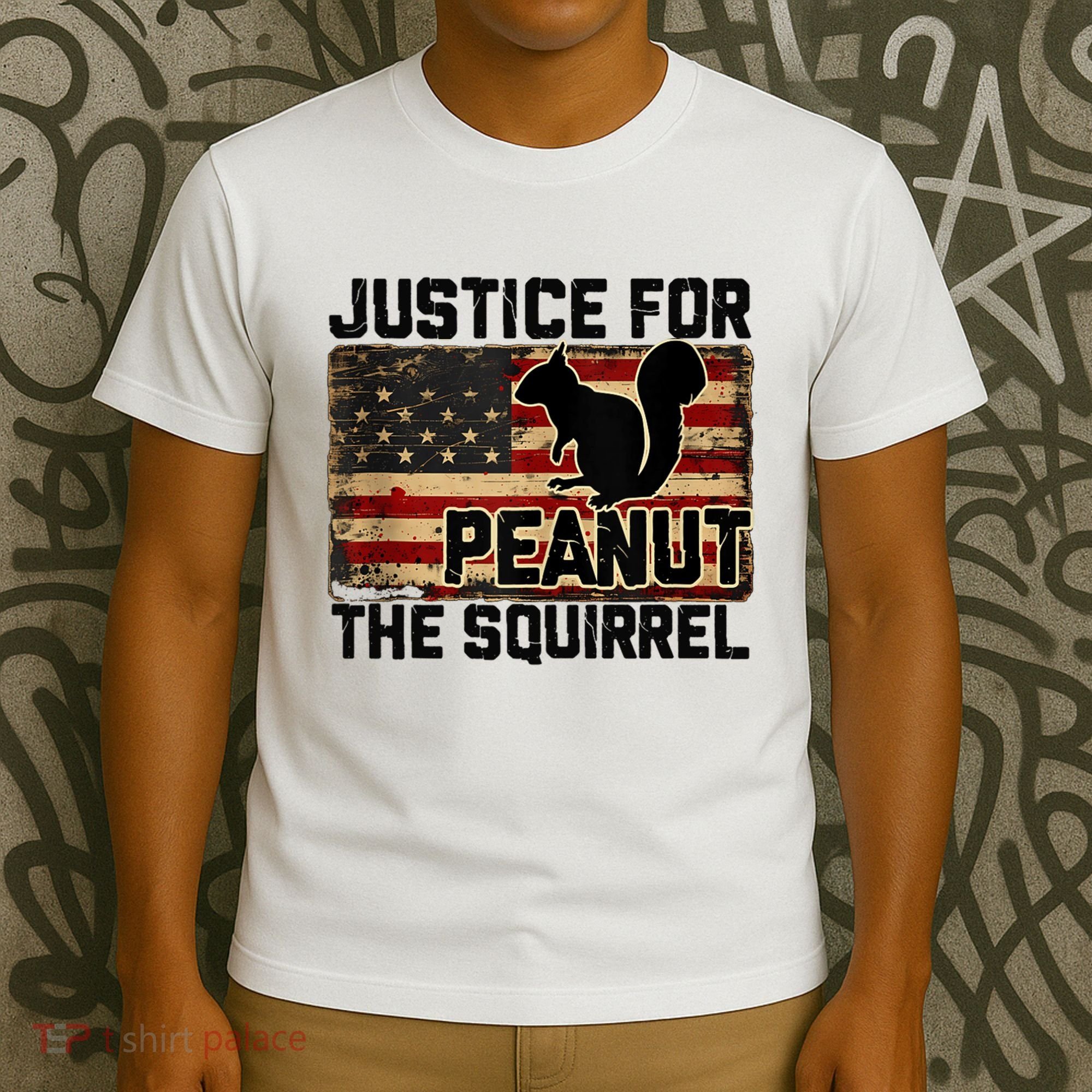 Justice For Peanut The Squirrel Vintage Usa Flag T-Shirt